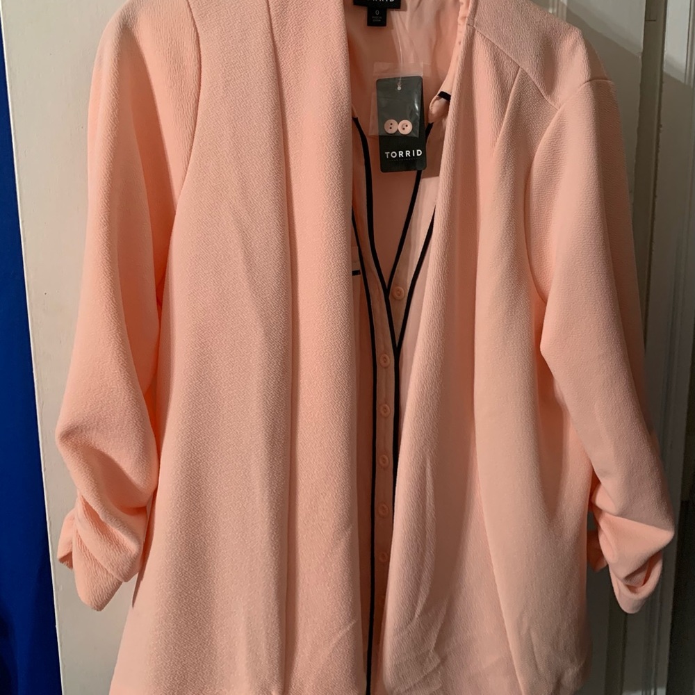 TORRID- 1 Peach Blazer & 1 Peach Button Down